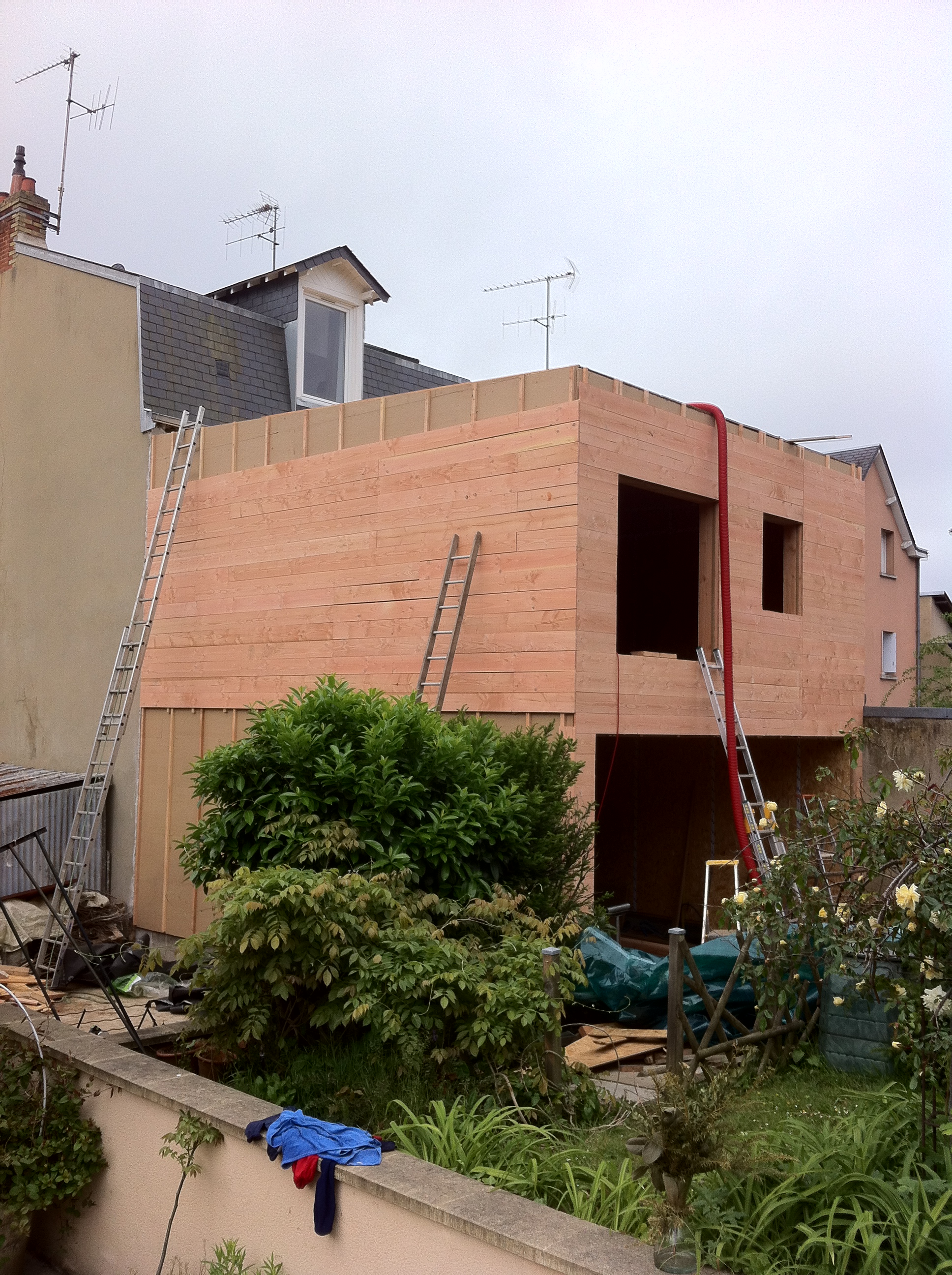 Agrandissement d'une mancelle, bardage zinc avec surélévation